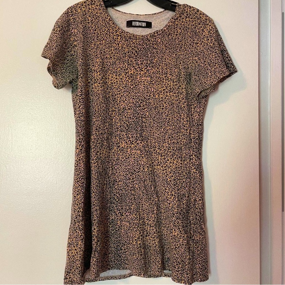 NWT REFORMATION ANIMAL PRINT T SHIRT DRESS